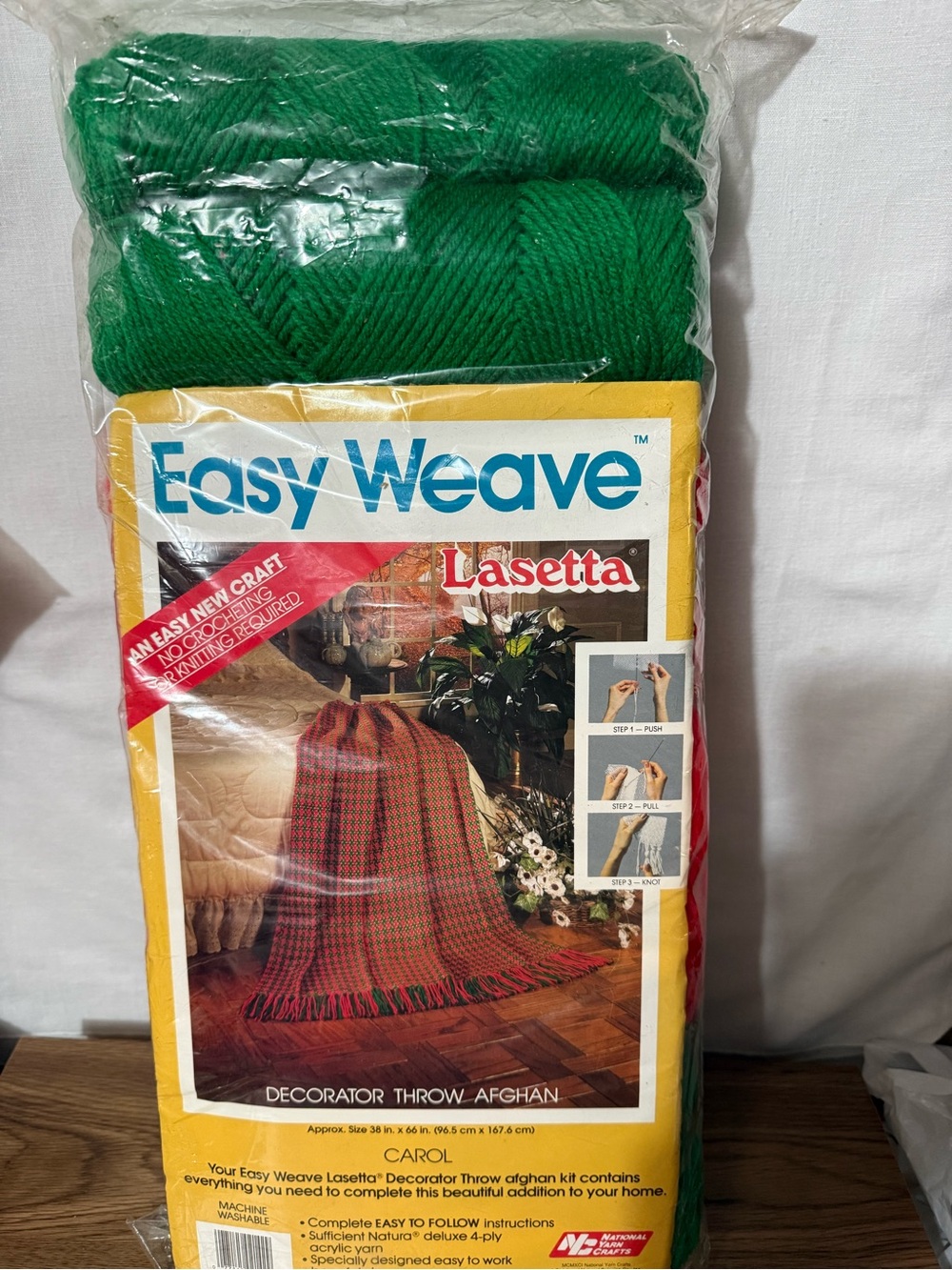 Easy Weave Green Decorator Throw Afghan Yarn Kit